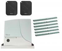Автоматика для откатных ворот NICE ROX1000KIT - 6Р (Привод + 2 брелка + 6 реек)