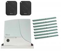 Автоматика для откатных ворот NICE ROX1000KIT - 7Р (Привод + 2 брелка + 7 реек)